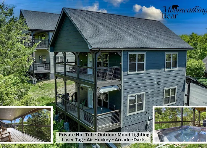 New Cabin With Mountain Views Hot Tub And Game Room